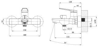 Смеситель для ванны ESKO Istanbul IT54 хром